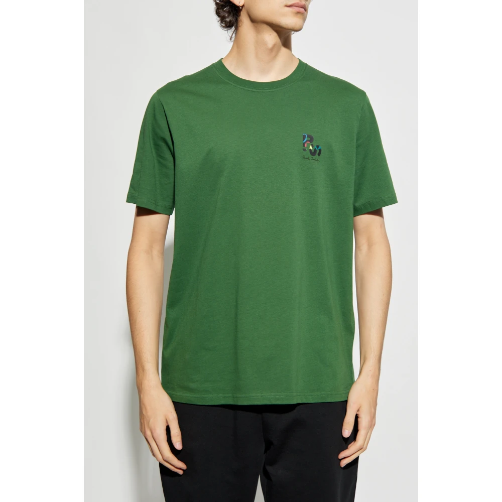 PS By Paul Smith T-shirt met bedrukt logo Green Heren