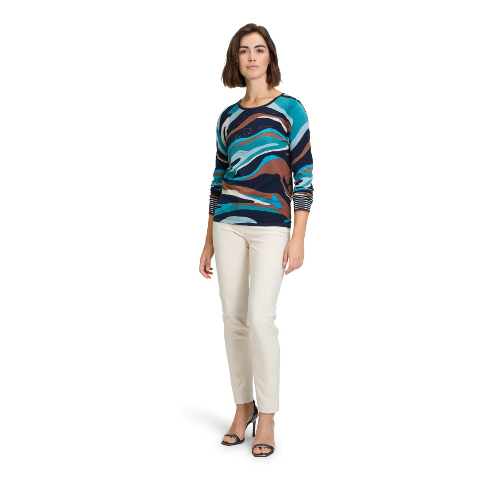 Betty Barclay Fijngebreide trui met print Multicolor Dames