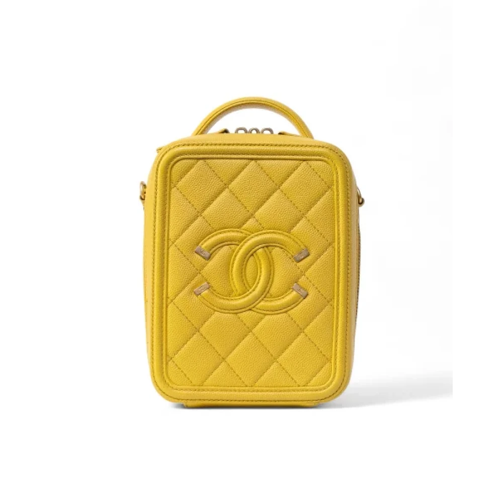 Chanel Vintage Pre-owned Leather handbags Yellow Dames