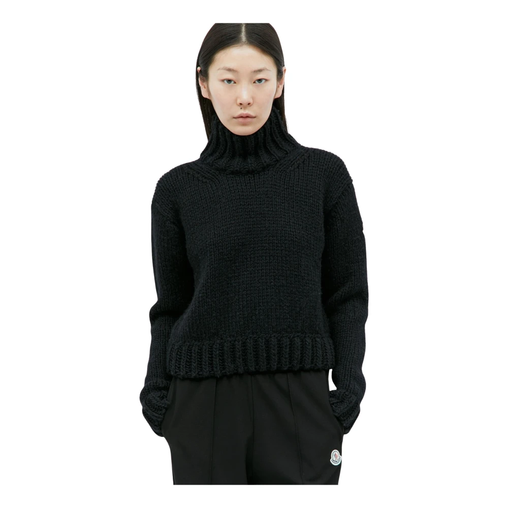 Moncler Wolmix T-Neck Sweater Black Dames