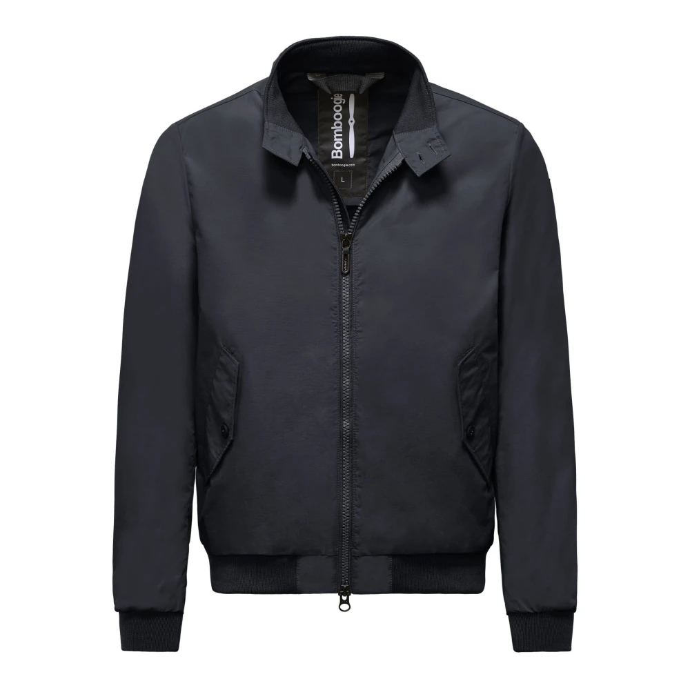 Bomboogie Homme Bleu Vestes, Taille: L Blouson Bomber Non Doublé À Col Montant