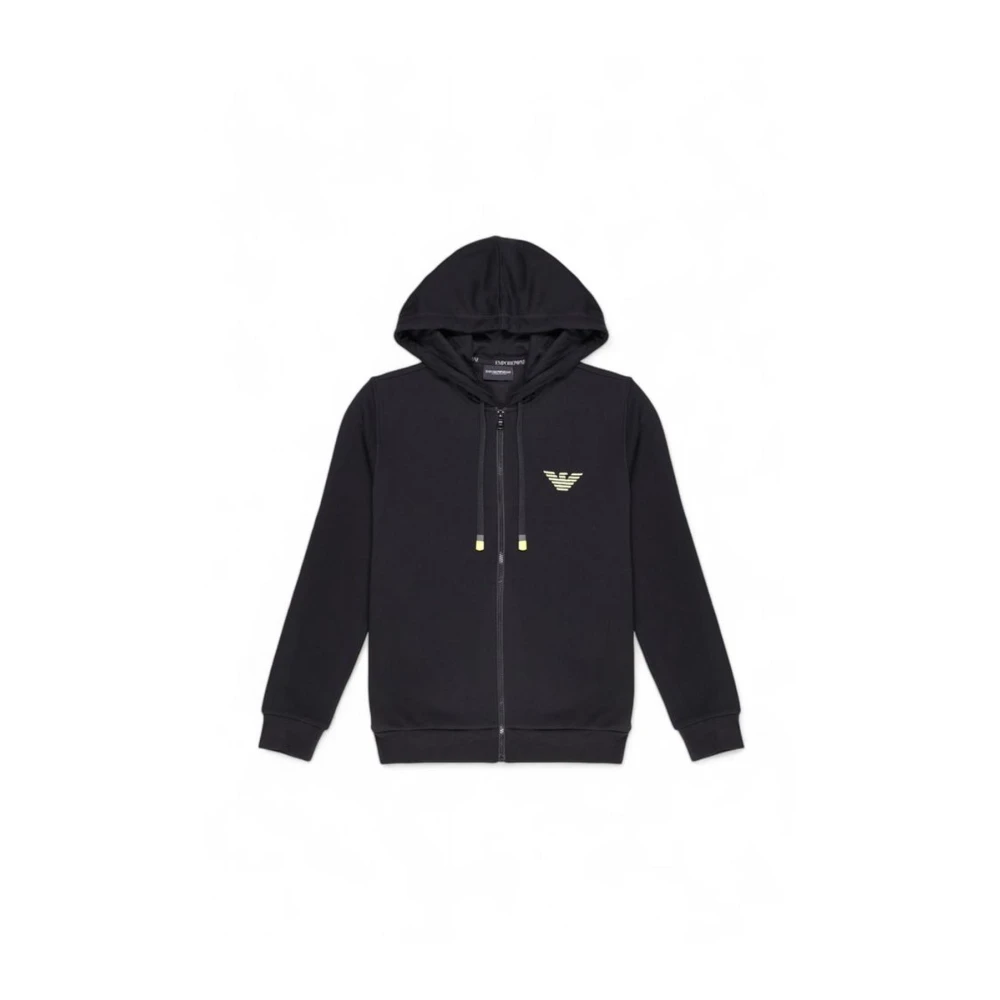 Emporio Armani Zwarte Katoenmix Trui Black Heren