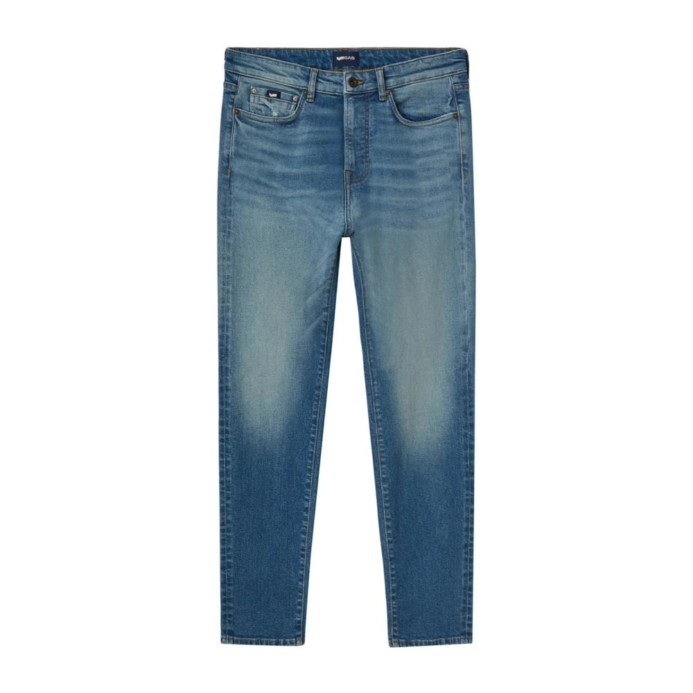 Gas Uomo Blu Slim Jeans Denim Chiaro