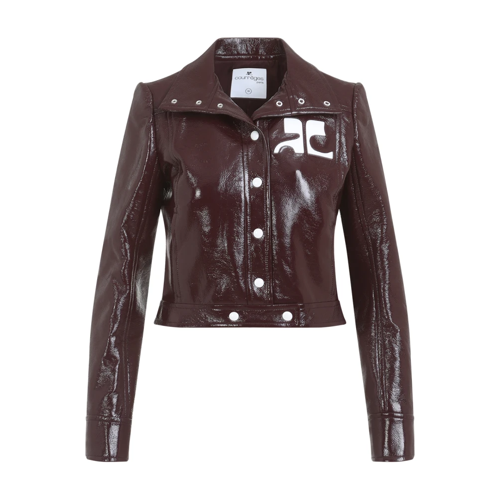 Courrèges Donna Marrone - Giacca In Vinile Rosso Moda - Jackets - S
