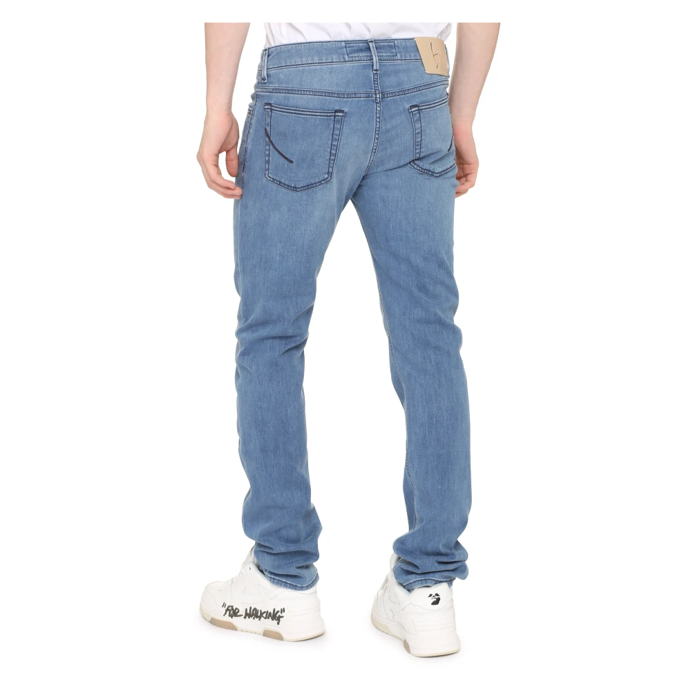 Hand Picked Slim Fit Jeans met Metalen Knopen Blue Heren
