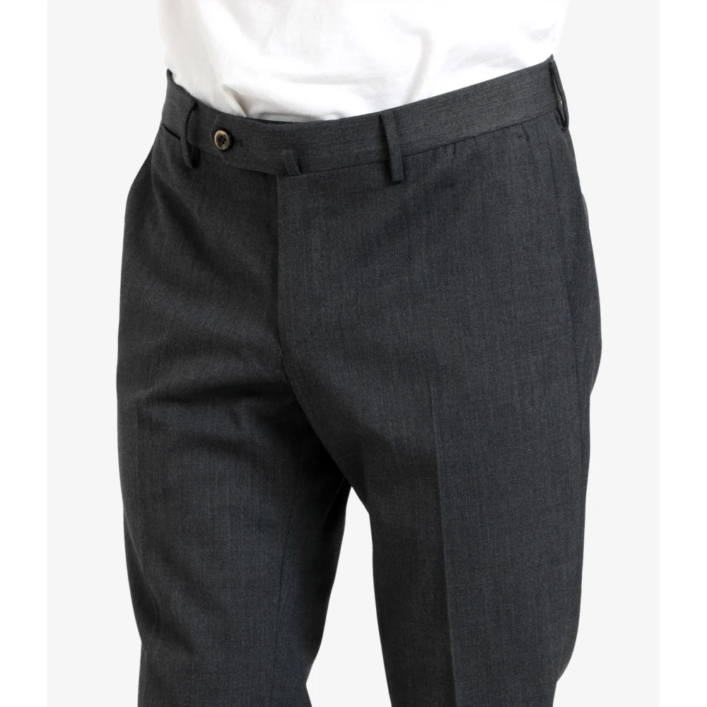 PT Torino Slim Fit Wollen Broek Antraciet Grijs Gray Heren