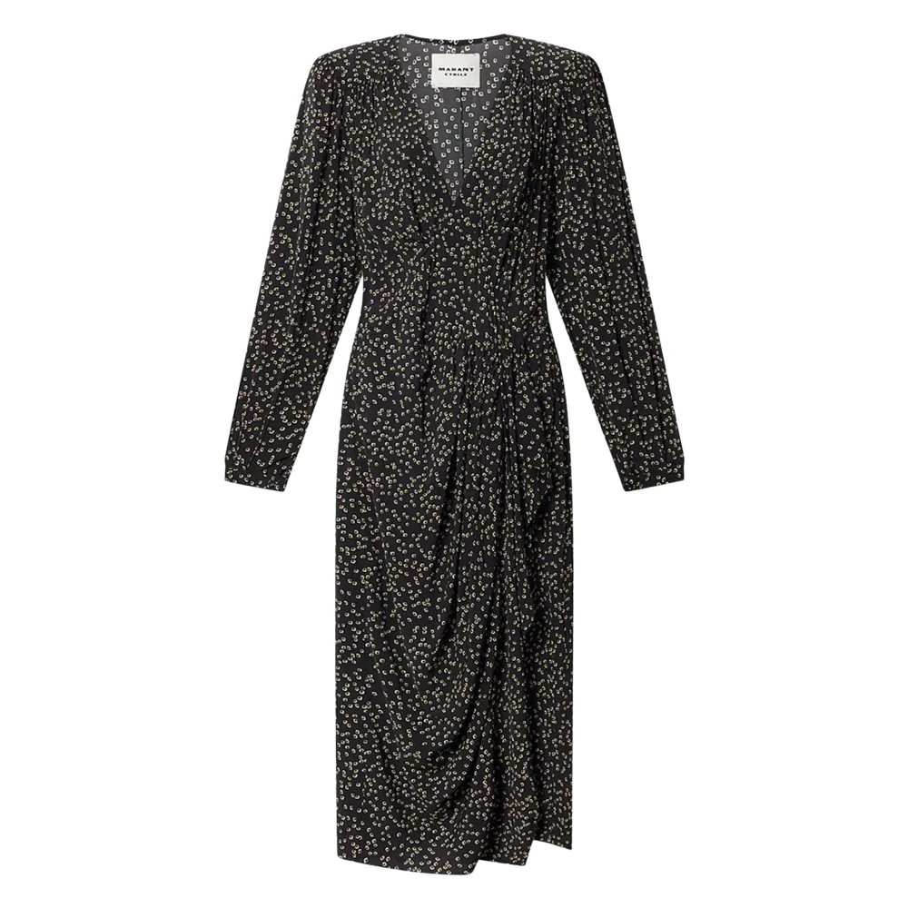 Marant Étoile Women's Black Wrap Dresses, M, Daylia Dress
