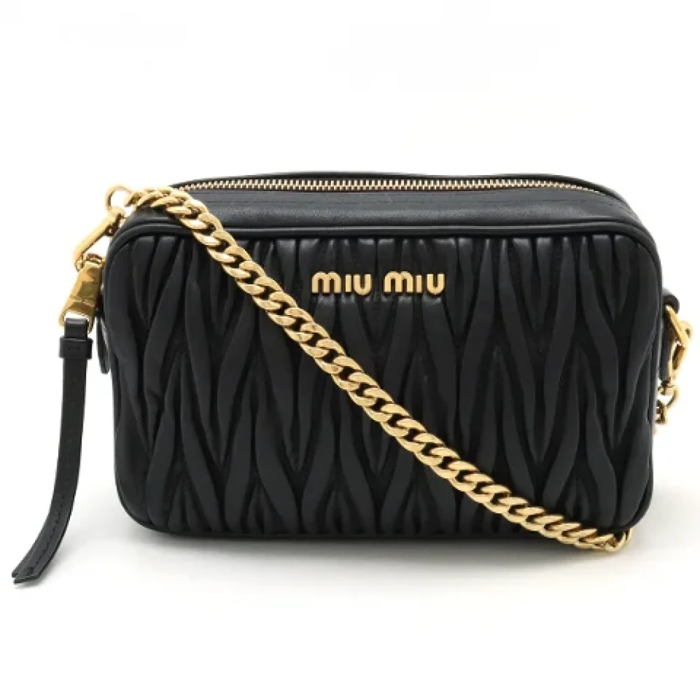 Miu Pre-owned Leather crossbody-bags Black Dames