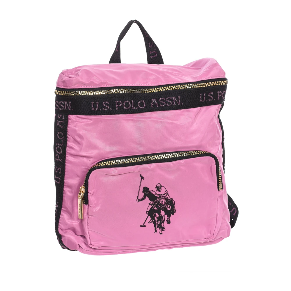 U.s. Polo Assn. Women's Pink Synthetic Backpack With Zipper Closure - Backpacks - One Size - Bags