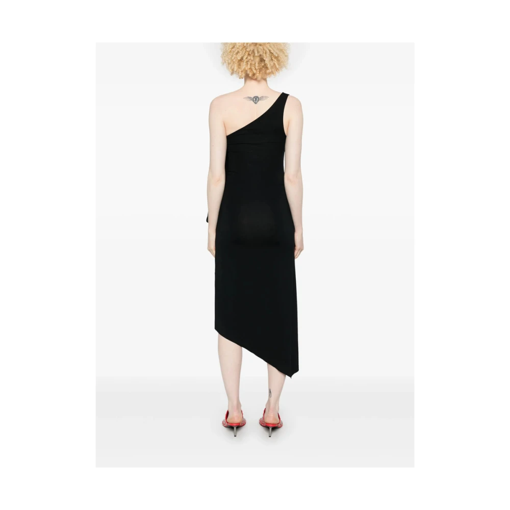 Gimaguas Zwarte Asymmetrische Jurk met Voorspleet Black Dames