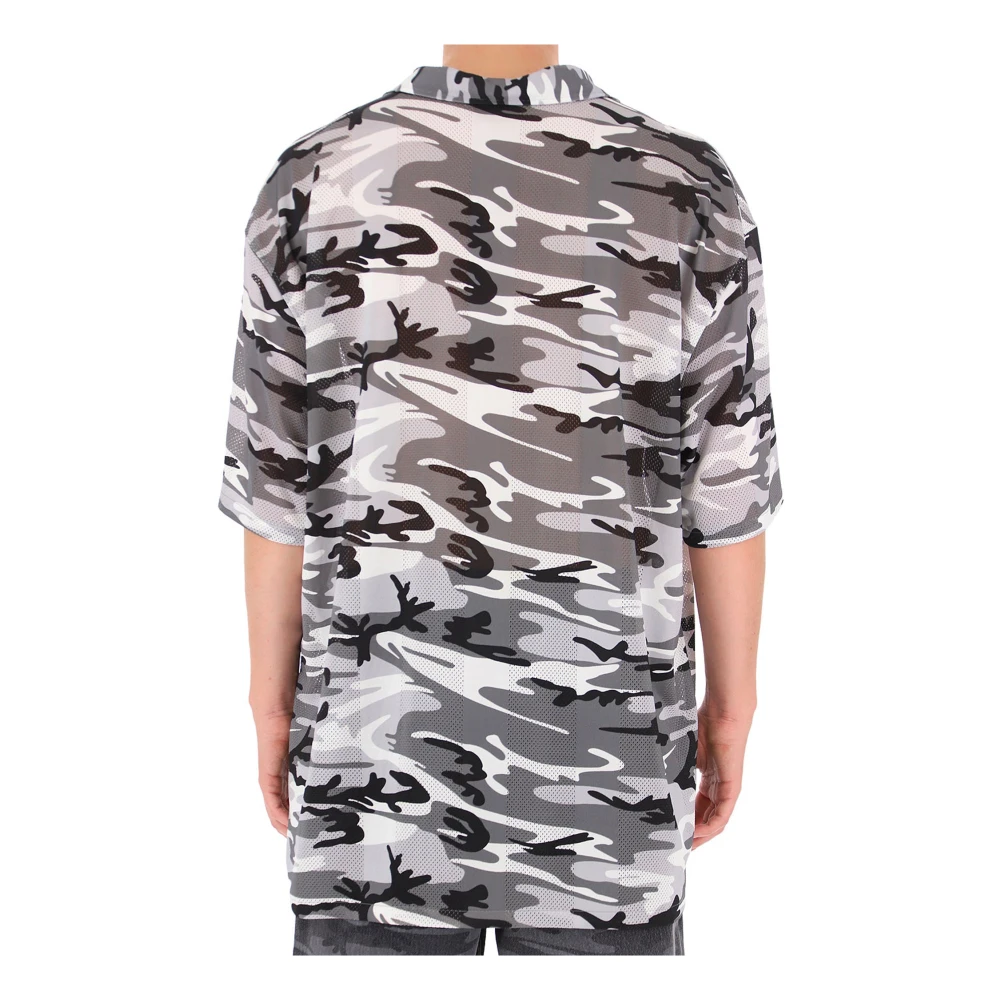 Balenciaga Grijze Camouflage Print Shirt voor Heren Gray Heren