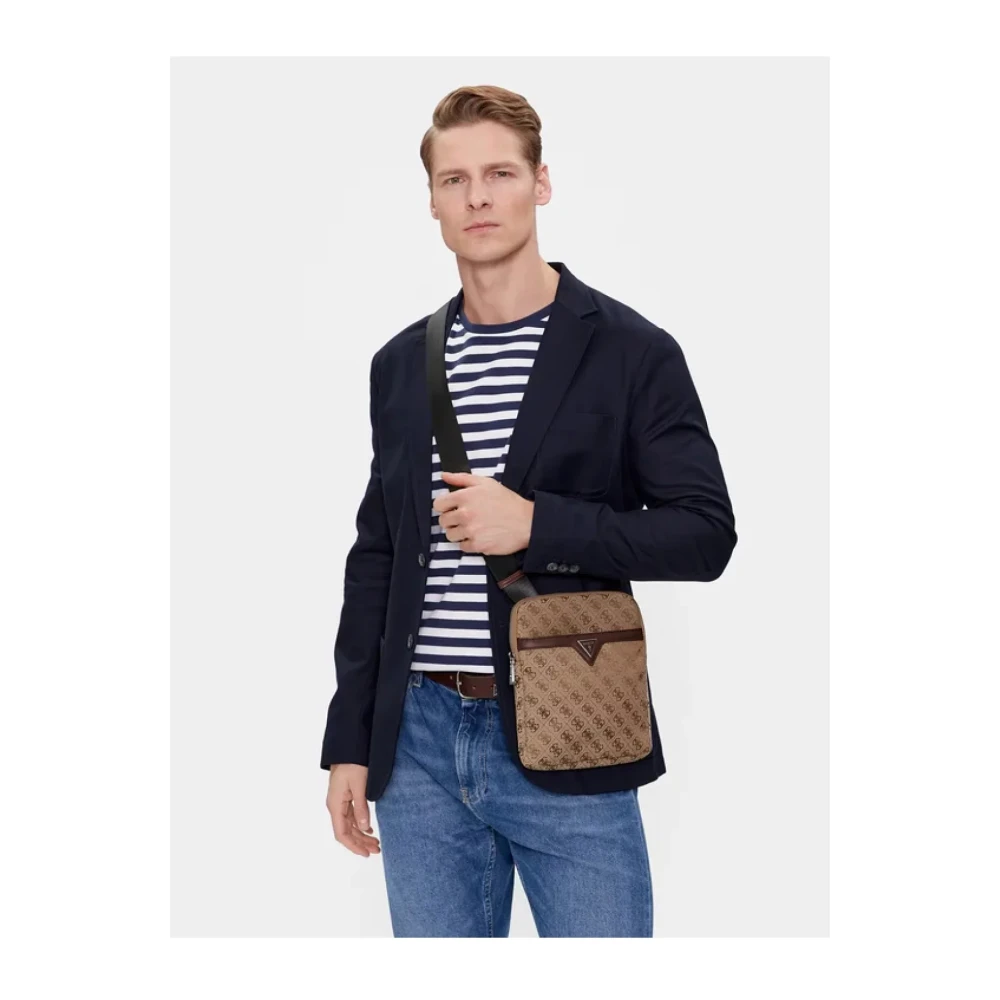 Guess 4G Logo Schoudertas Milano Stijl Brown Heren