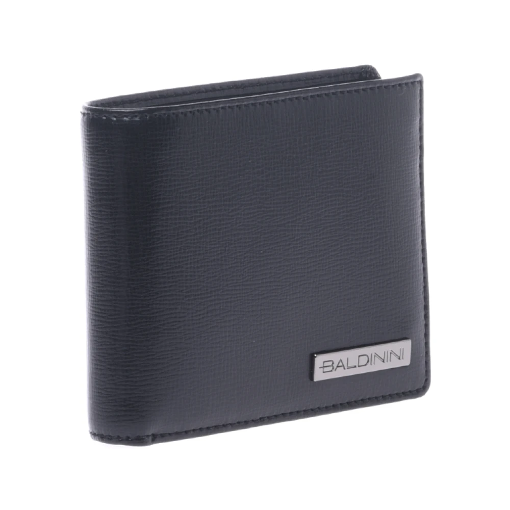 Baldinini Document holder in black palmellato leather Black Heren