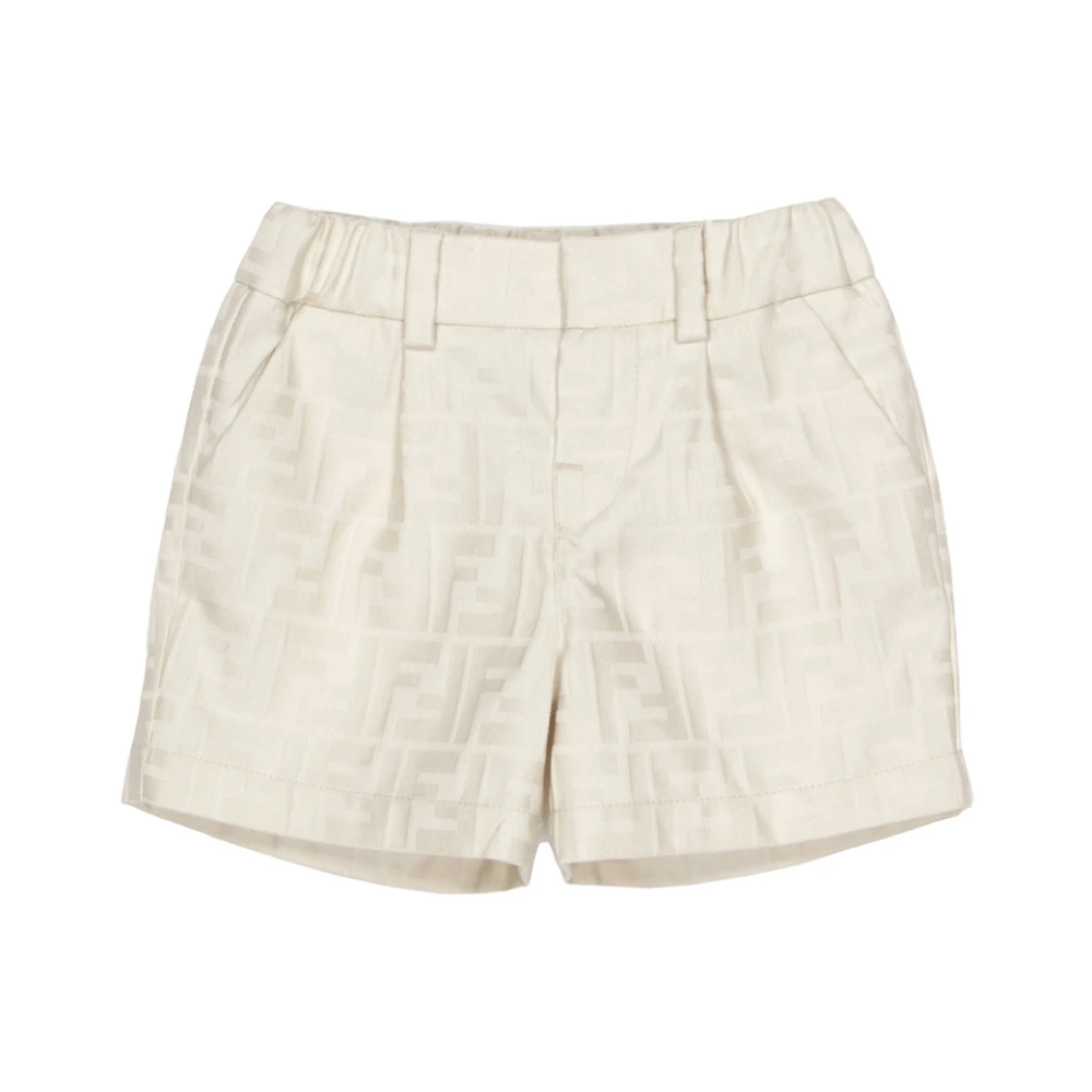 Fendi Skräddarsydda Monogrammönster Beige Shorts Beige, Flicka