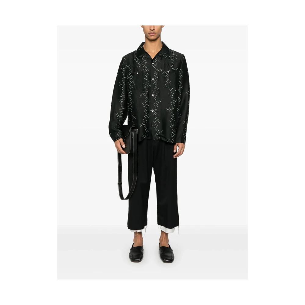 Needles Zwarte Blouse met Puntige Kraag Black Heren