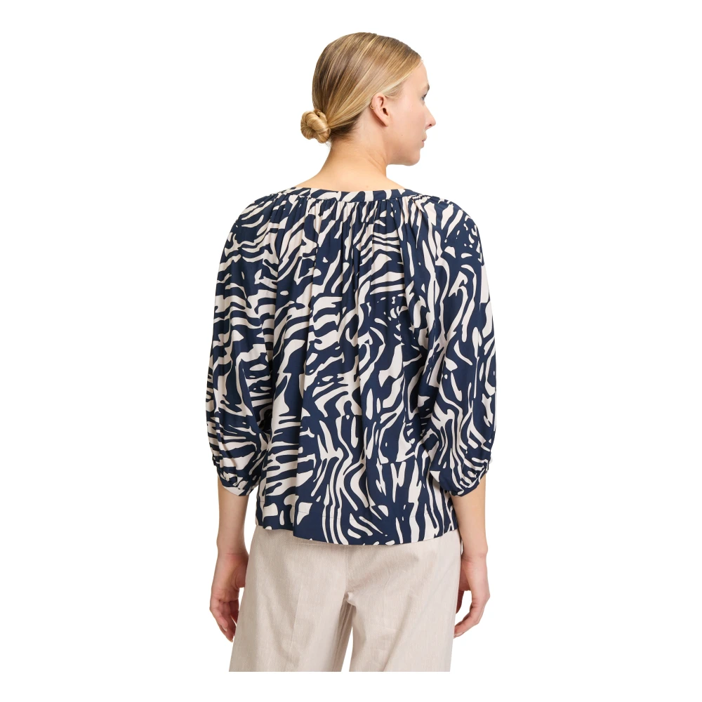 Betty & Co Blouse met print Blue Dames