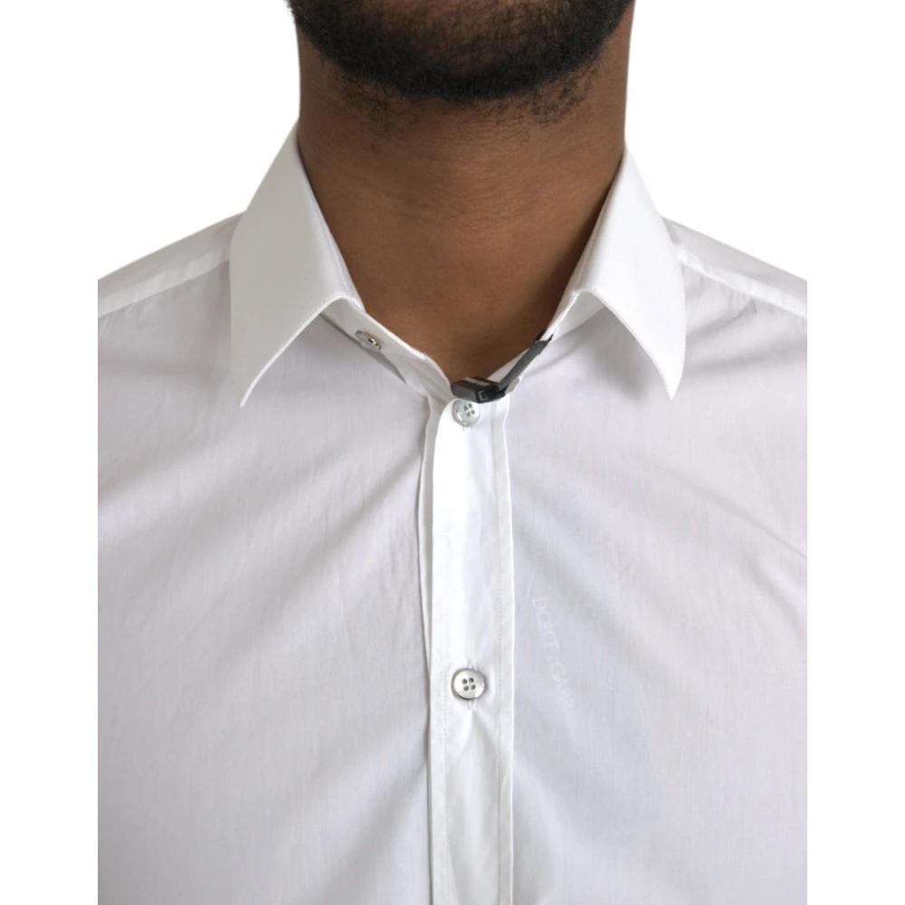 Dolce & Gabbana Wit Katoenen Martini Overhemdjurk White Heren