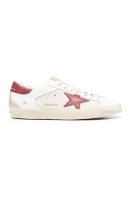 Cream White Red Beige Super-Star Net i Skórzane Sneakersy