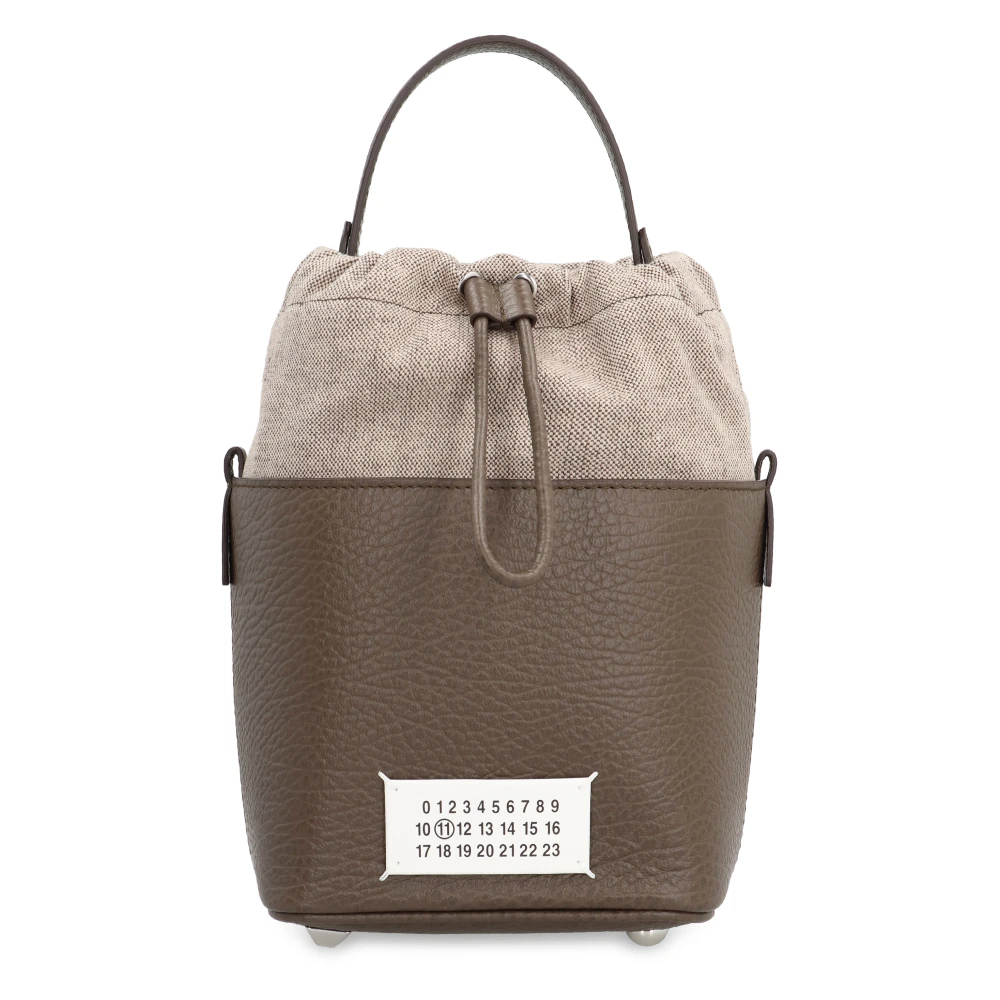 Maison Margiela Leren emmer tas met trekkoordsluiting Brown Dames
