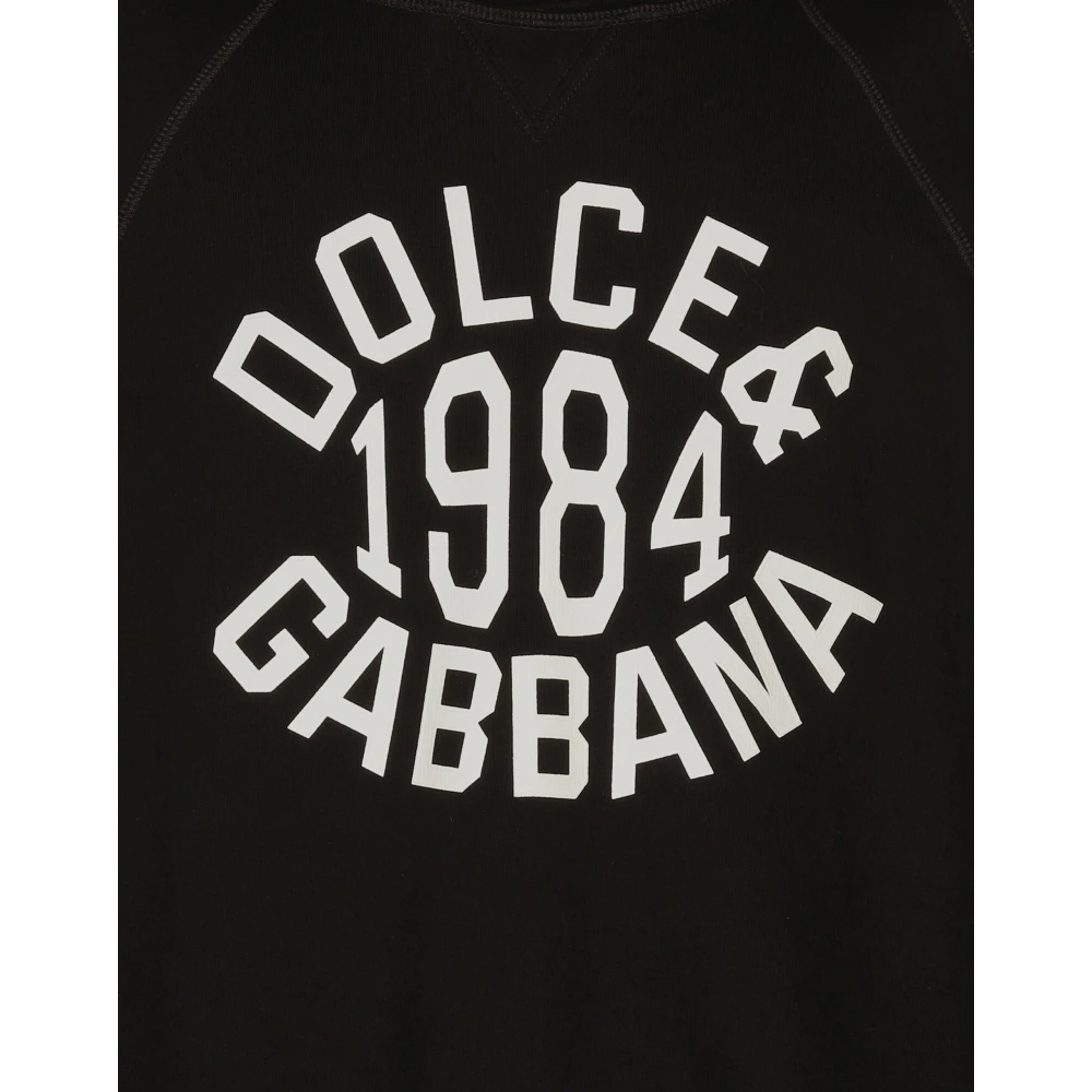 Dolce & Gabbana Katoenen Hoodie Print Black Heren
