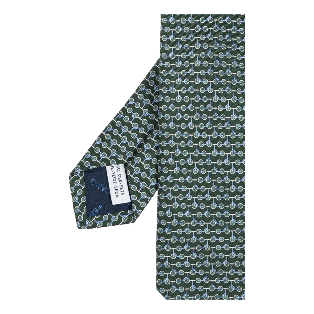 Salvatore Ferragamo Zijden stropdas Green Heren