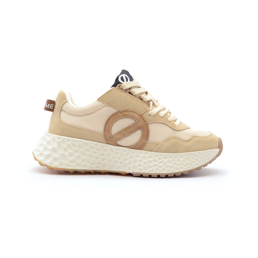 No Name Mesh en Suède Sneakers Dames Schoenen Beige