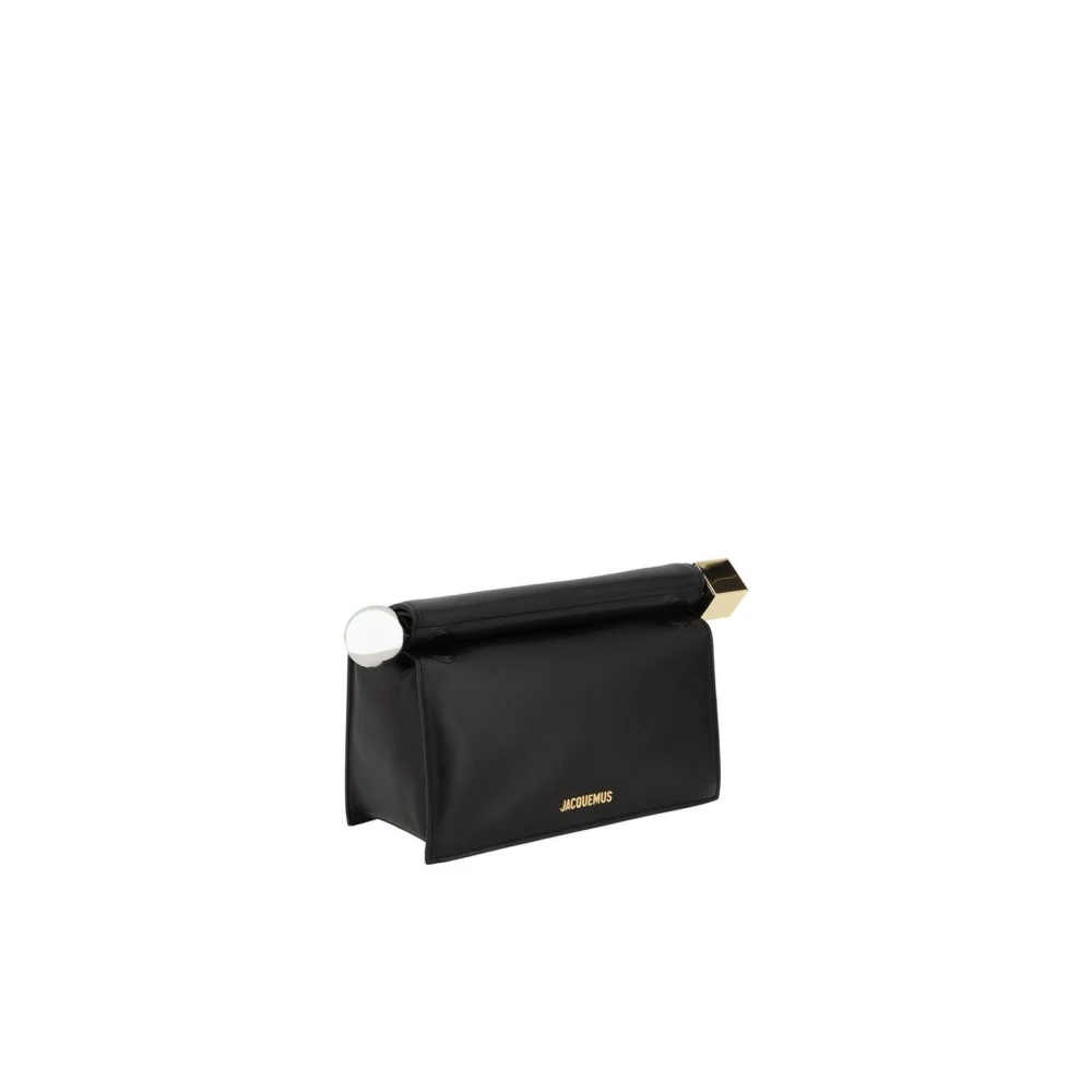Jacquemus Elegante leren clutch tas Black Dames