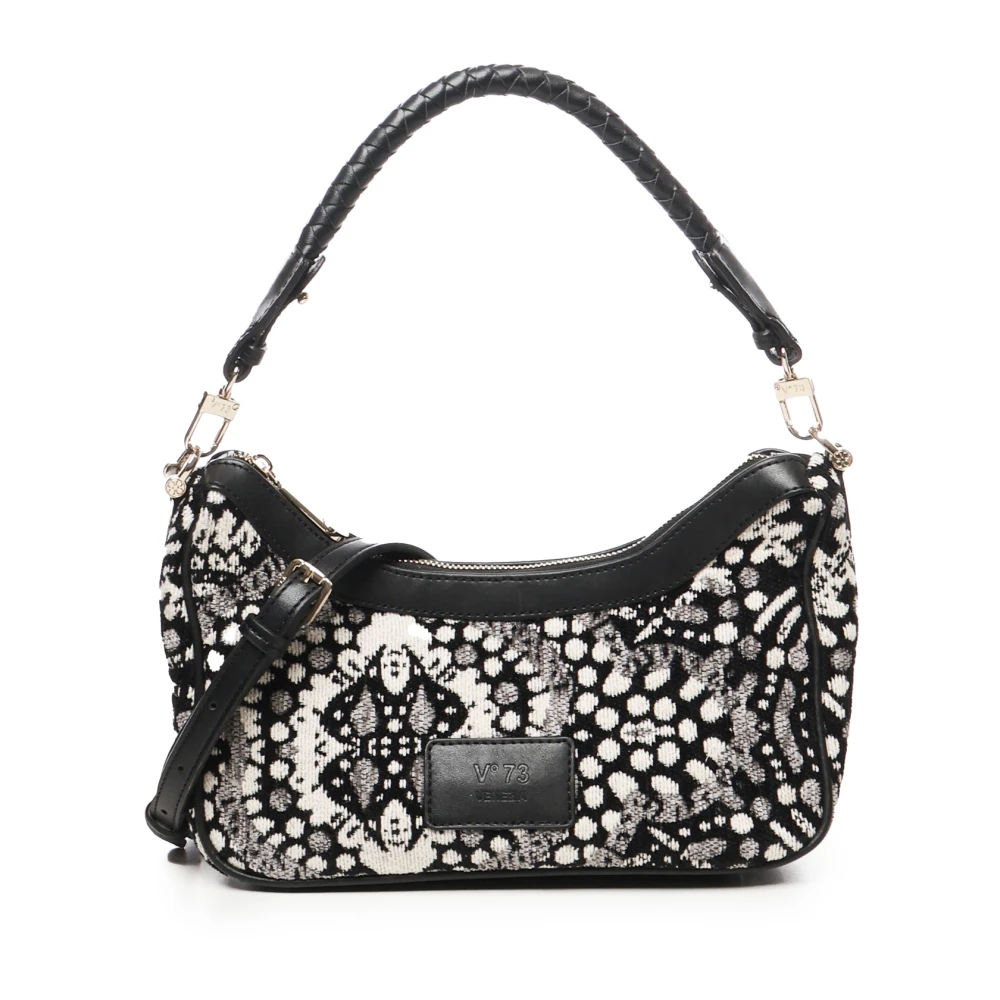 V73 Zwarte schoudertas met gevlochten handvatten Black Dames