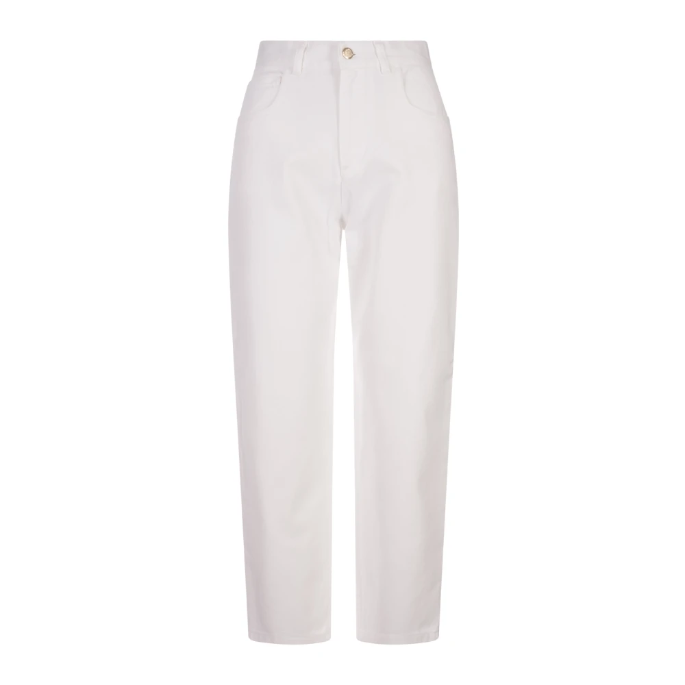 Moncler Witte Vintage Bull Katoenen Jeans White Dames