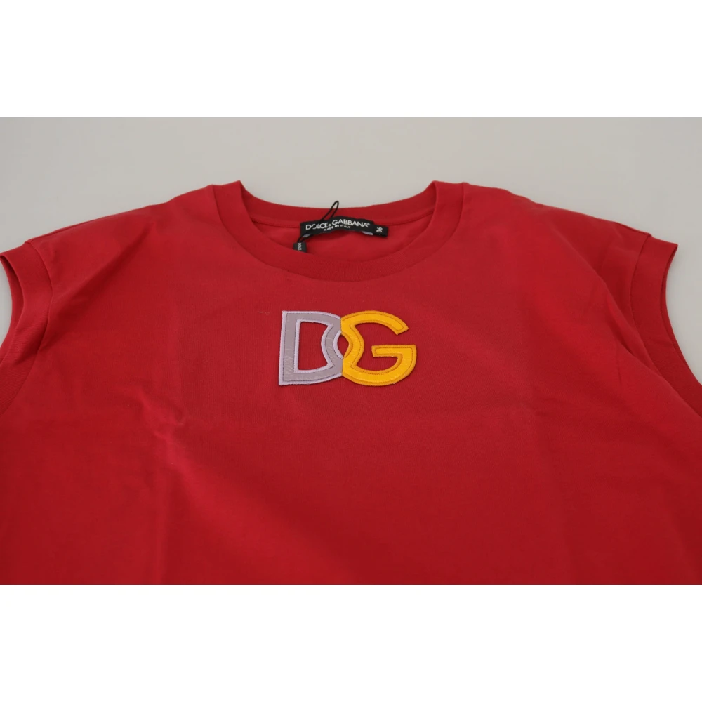 Dolce & Gabbana Rood mouwloos katoenen hemd Red Dames