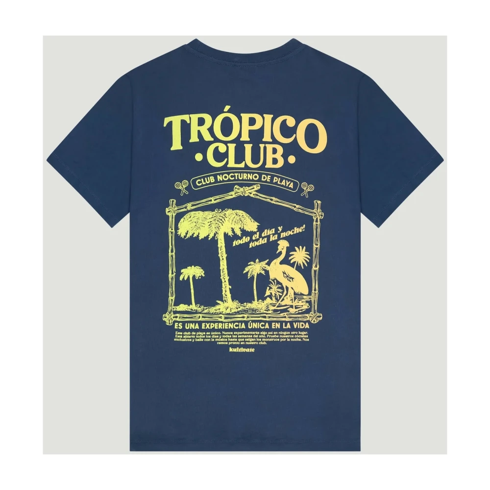 Kultivate Tropico T-shirt met groot rugprint Blue Heren
