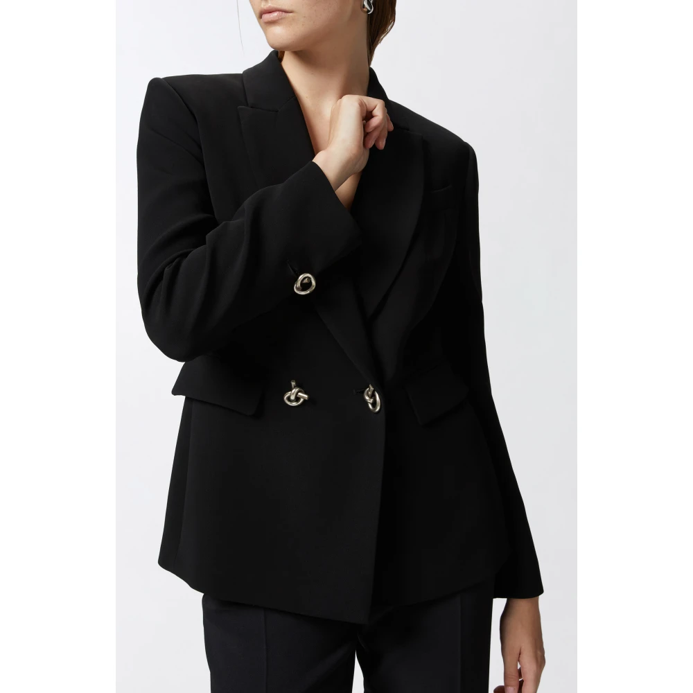 pinko Double-breasted blazerjas in cady Black Dames