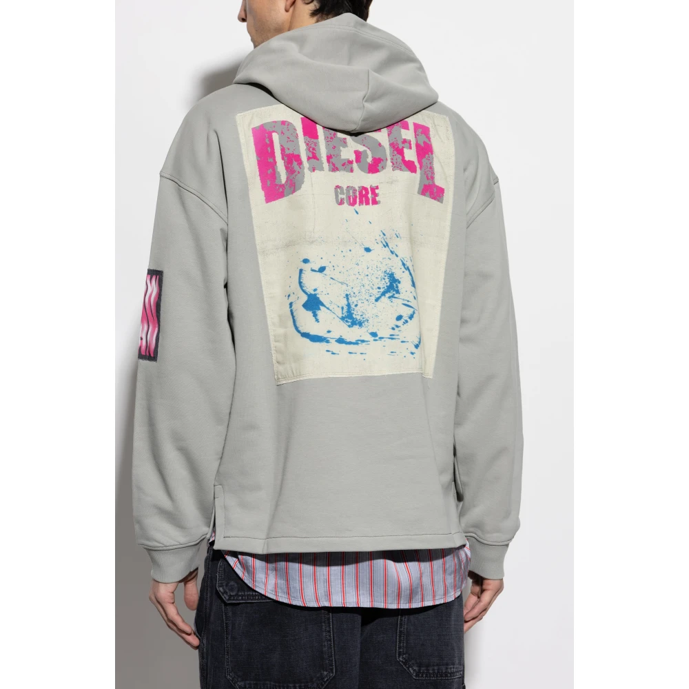 Diesel Hoodie S-Baxt-Hood-R1 Gray Heren