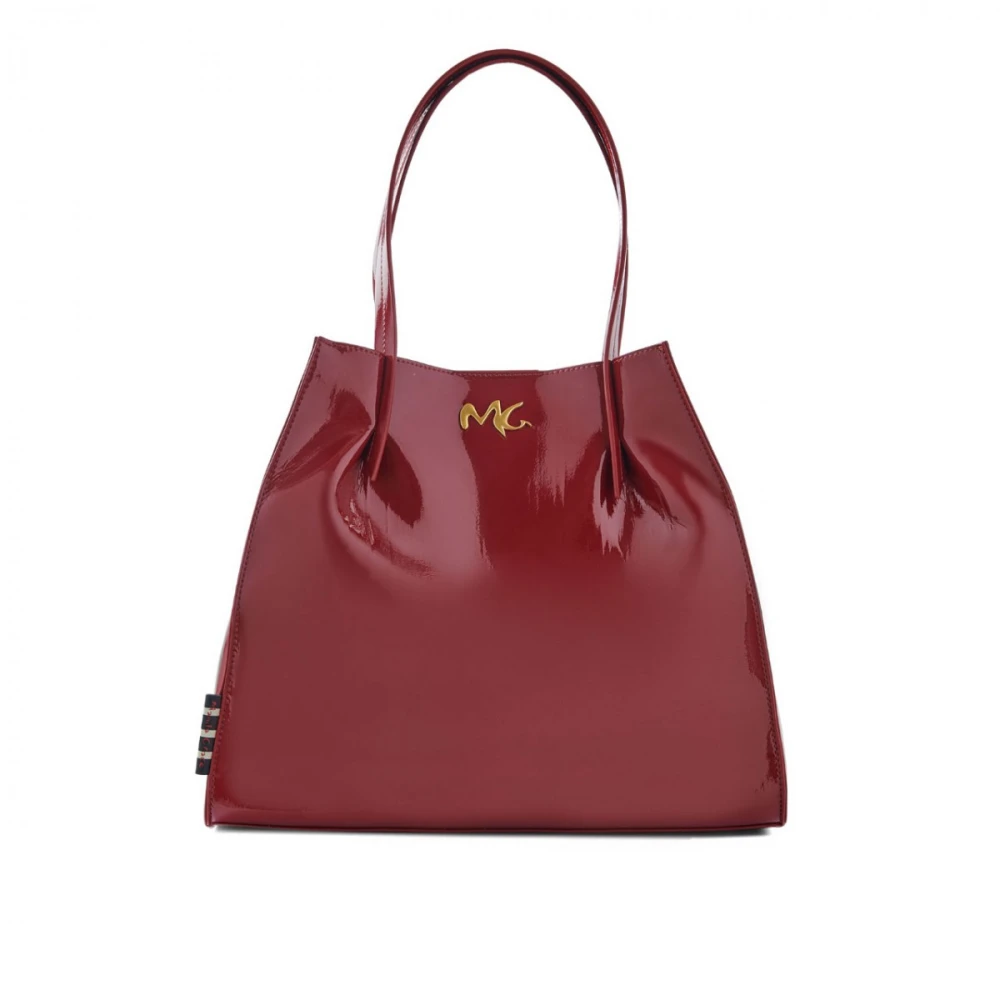 Manila Grace Kleine Doris Shopper Tas met Afneembare Schouderband Red Dames