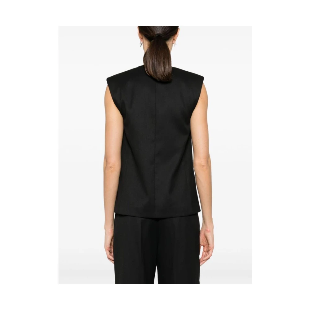 Calvin Klein Zwart Getailleerd V-Hals Vest Black Dames