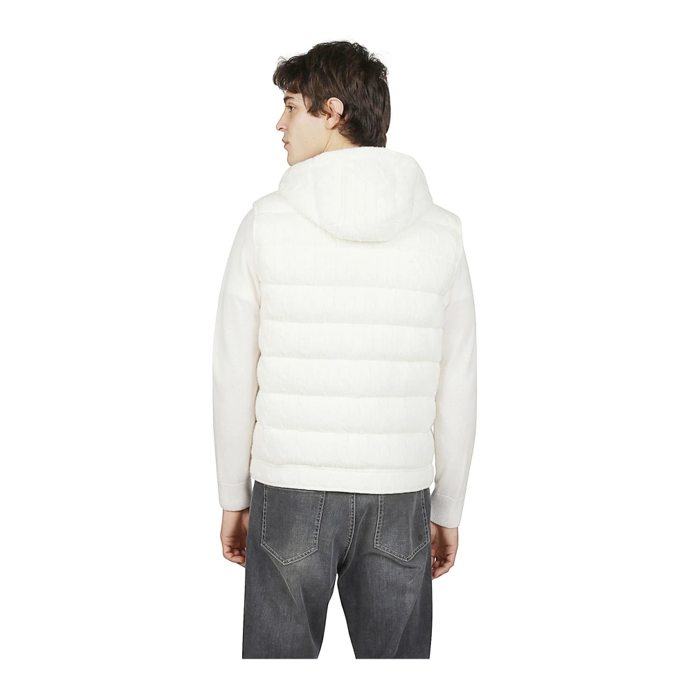 Eleventy Gebreid vest met capuchon White Heren