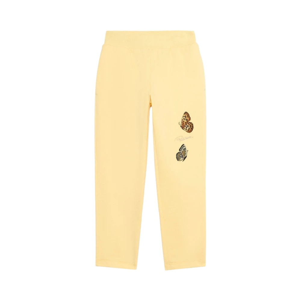 Roberto Cavalli Girls Yellow Sweatpants, 8 Y, Butterfly Elegance Lounge Trousers