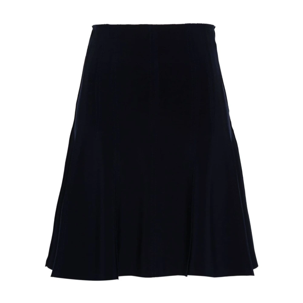 Norma Kamali Navy Blue Stretch-Jersey Rok Blue Dames