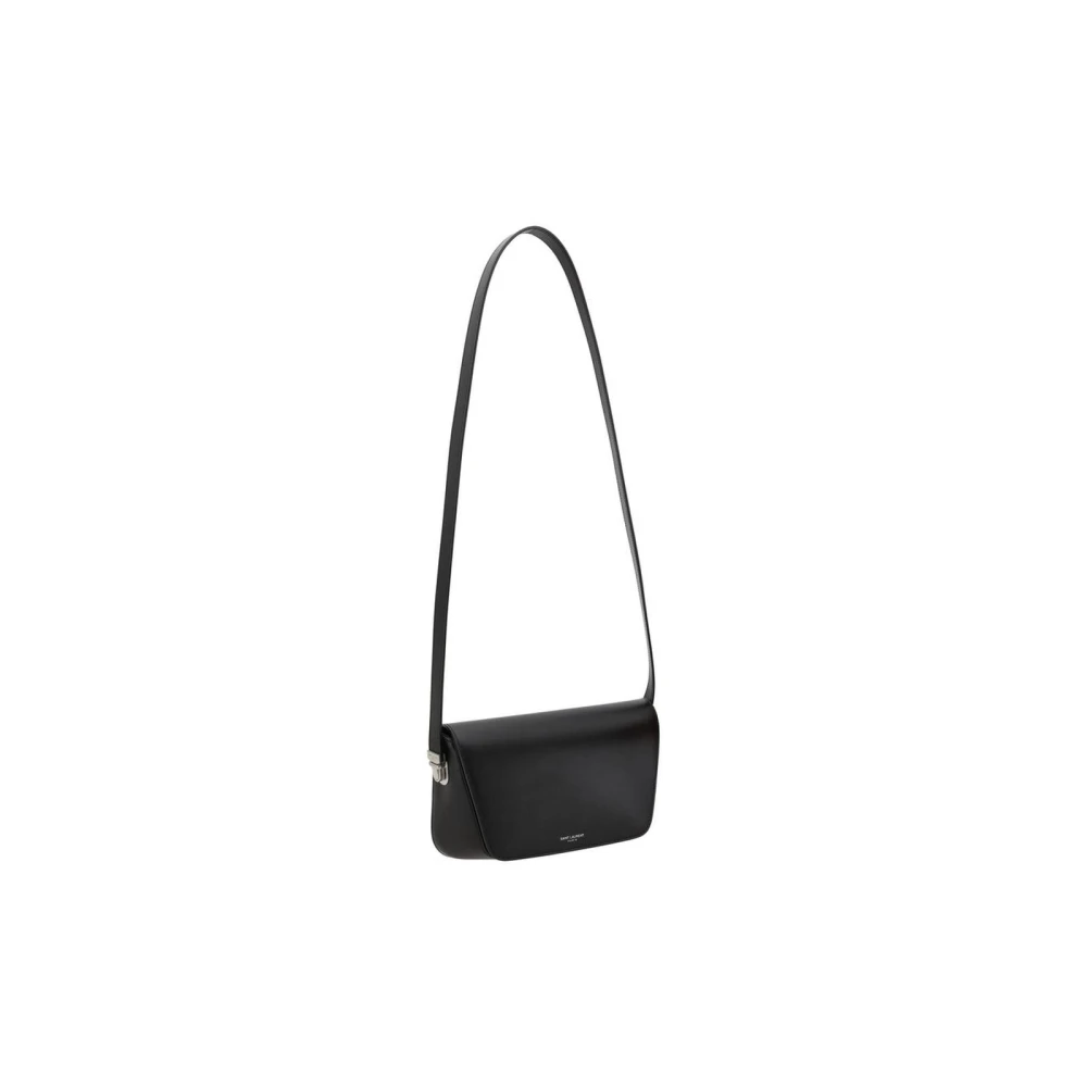 Saint Laurent Elegante Leren Crossbodytas met Monogramdetail Black Heren