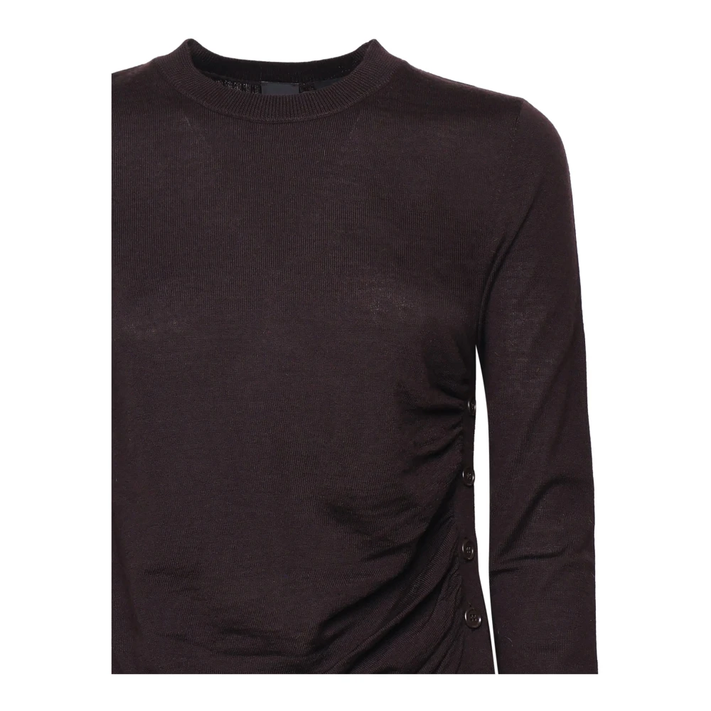 pinko Bruine Wol Tricot Sweater Lange Mouw Brown Dames