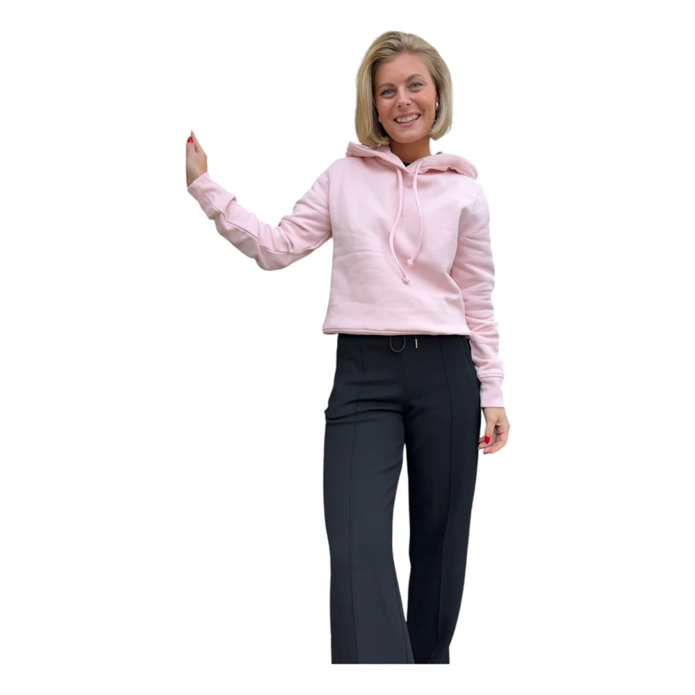 Closed Katoenen hoodie met logoborduursel Pink Dames