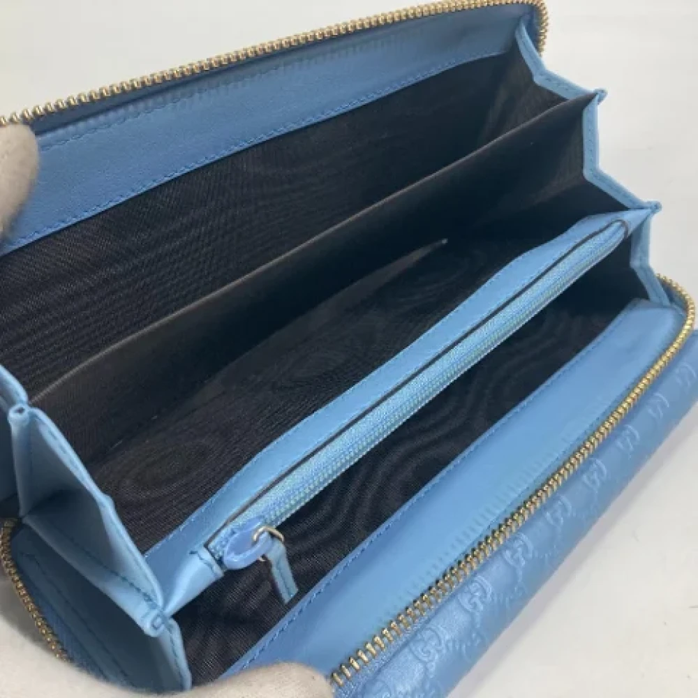 Gucci Vintage Pre-owned Leather wallets Blue Dames