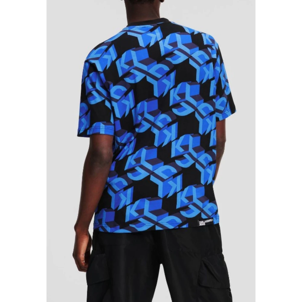 Karl Lagerfeld Relaxed Monogram Tee voor Mannen Blue Heren