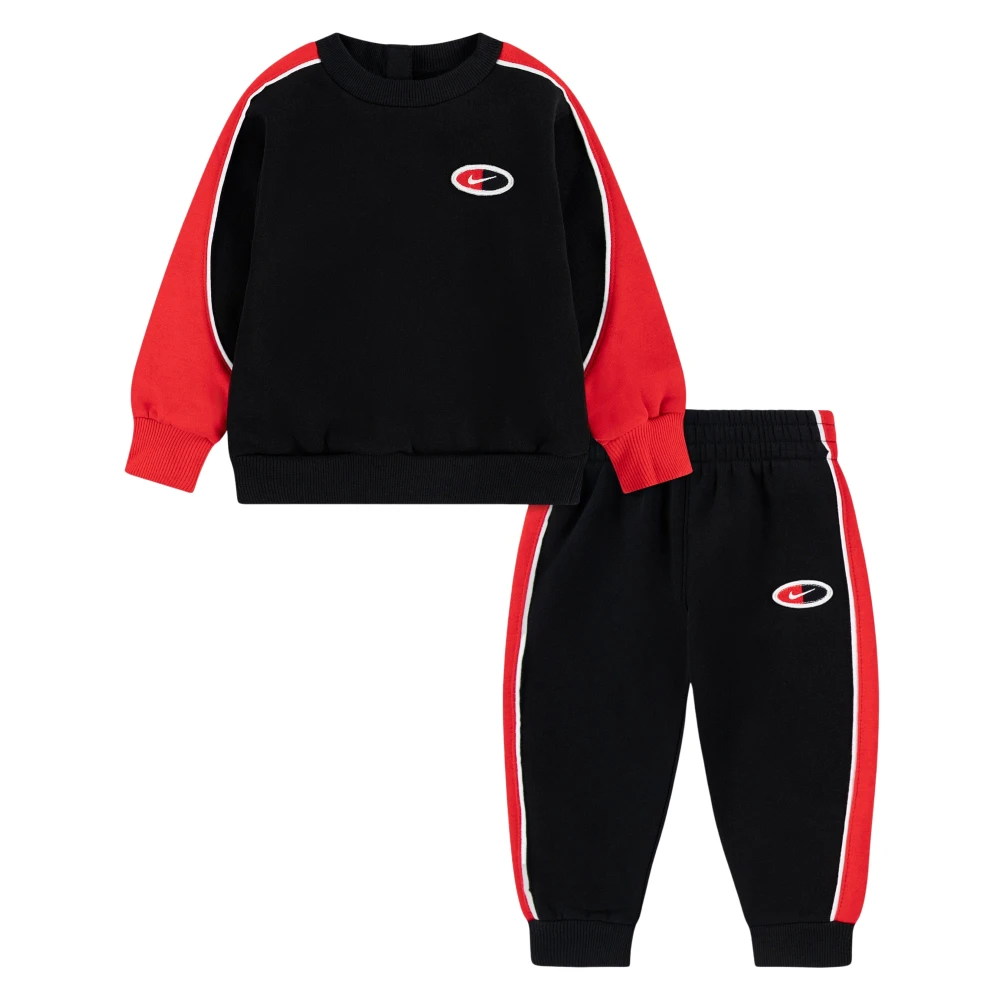 Nike Boys Black Kids Sport Sets, 6 Y, Logo Fleece Tracksuit