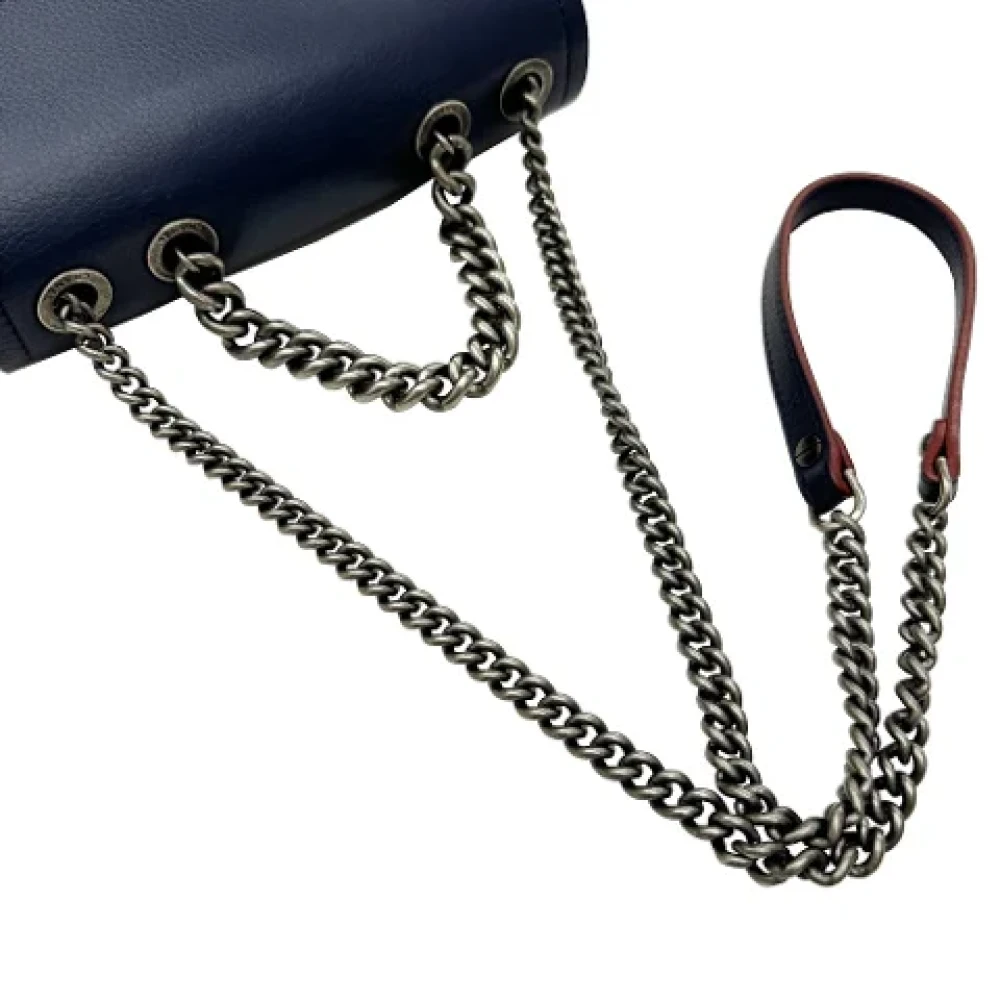 Chanel Vintage Pre-owned Leather chanel-bags Blue Dames
