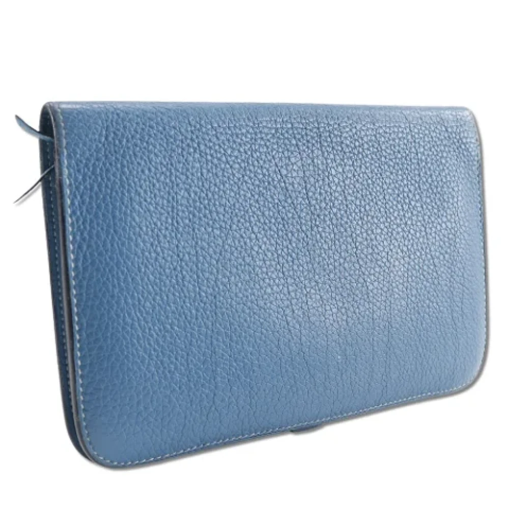 Hermès Vintage Pre-owned Leather wallets Blue Dames