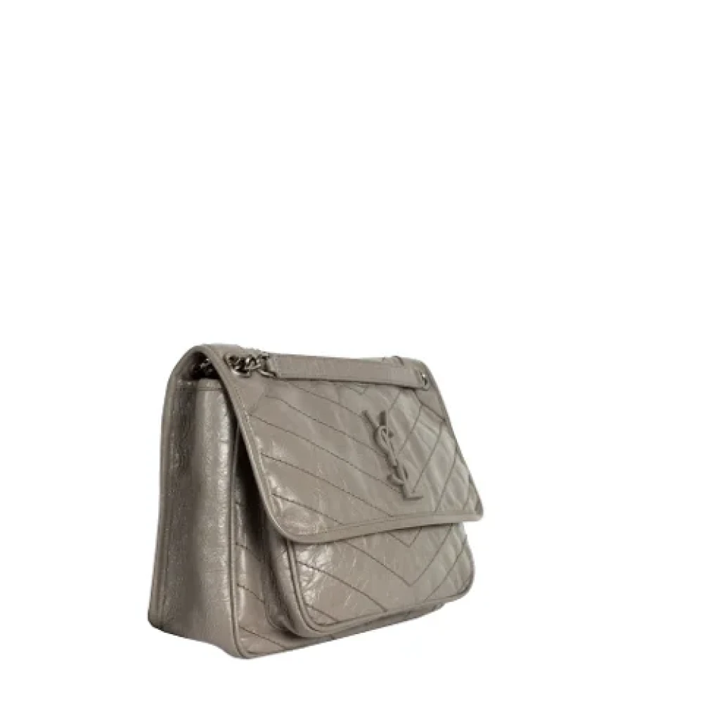 Yves Saint Laurent Vintage Pre-owned Leather shoulder-bags Gray Dames