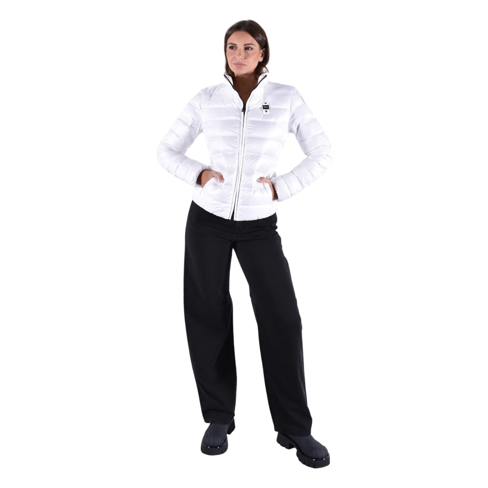Blauer Women's White Winter Jackets, S, Quilted Striped Down Jacket