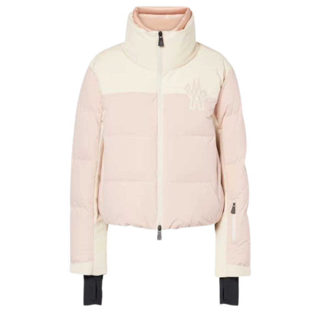 Moncler Witte Waterdichte Gewatteerde Jas Pink Dames