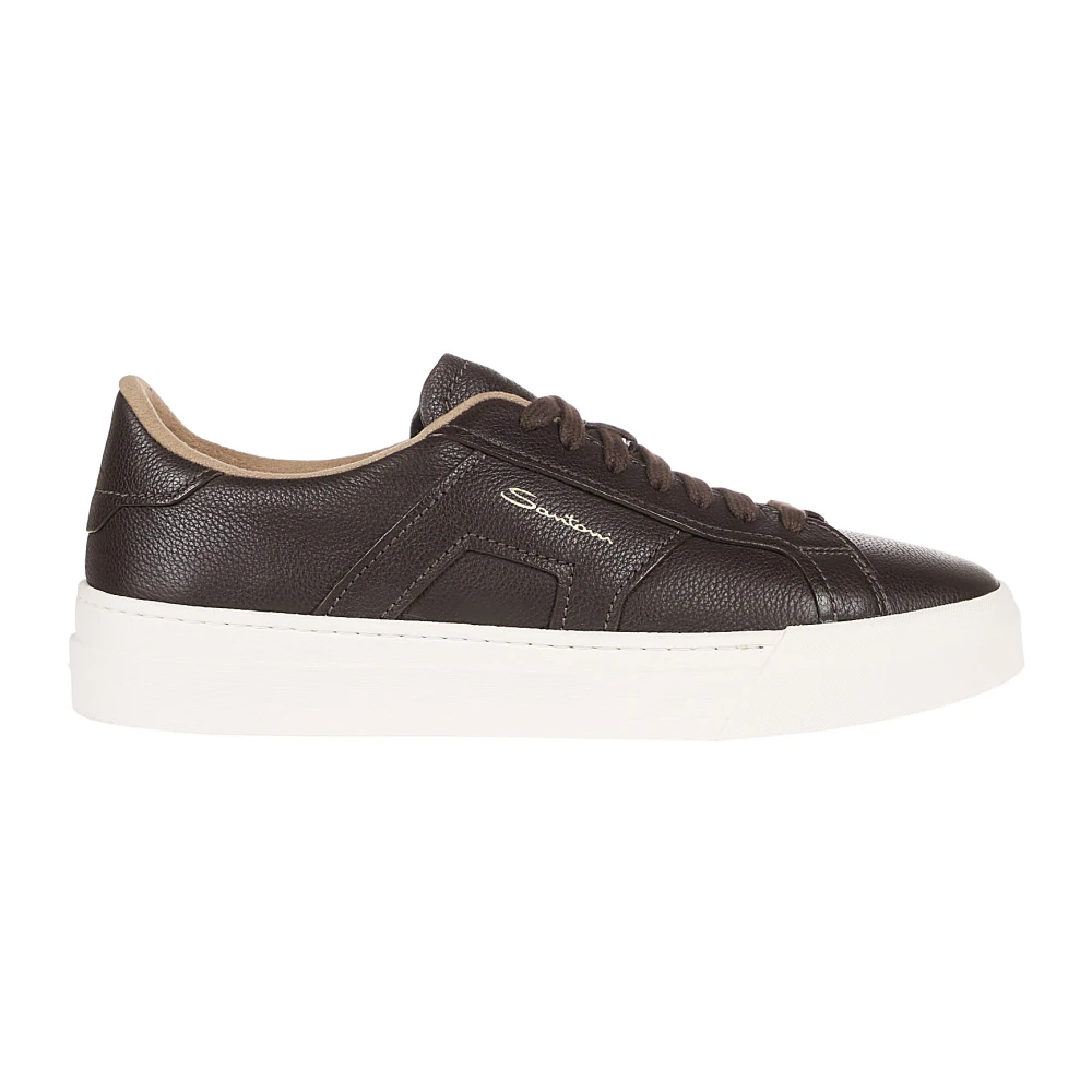 Santoni Double Buckle Sneakers Brown, Herr